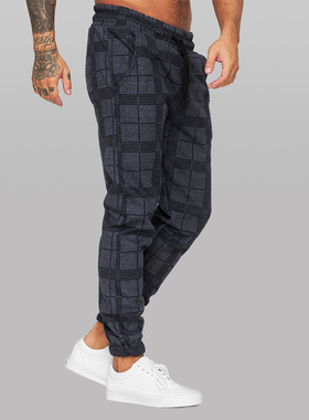 2022 New Jogger Mens Casual Pants Plaid Trousers Fashion St
