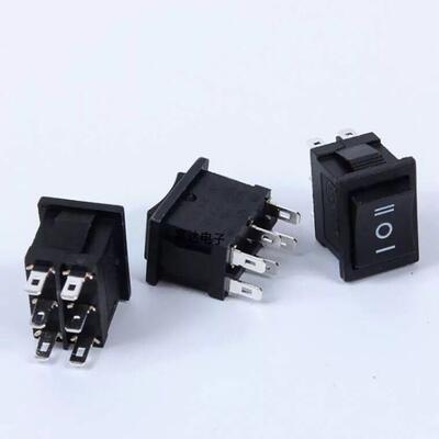 小型6脚3档on-off-on三档电压切换船型开关小马达电机控制开关