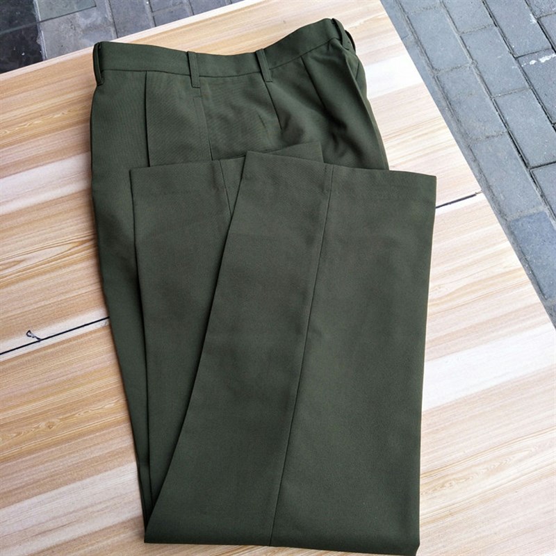 正榀军绿色夏裤长裤宽松劳保工作裤中老年穿休闲裤男女军训服单裤