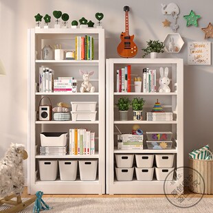 图书馆书架落地置物架客厅钢制书架一体靠墙铁艺儿童书柜学生家用