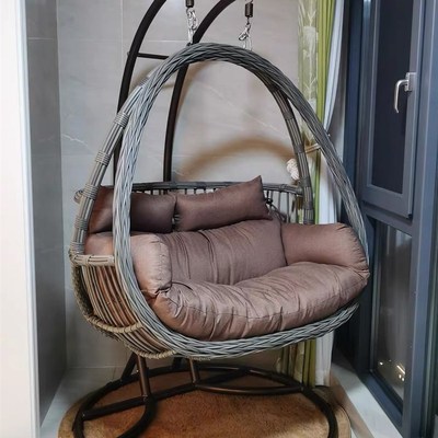 吊篮藤椅懒人椅摇椅阳台秋千摇篮椅庭院双人吊椅室内吊床家用吊兰