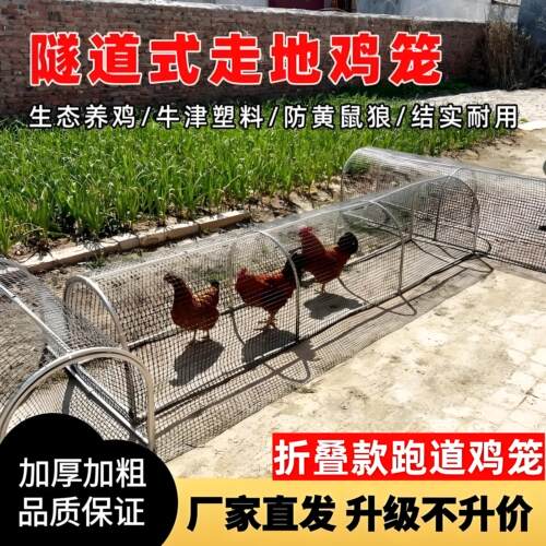 走地鸡笼养鸡隧道跑笼农场庭院户外鸡笼可折叠折叠式溜达养殖笼