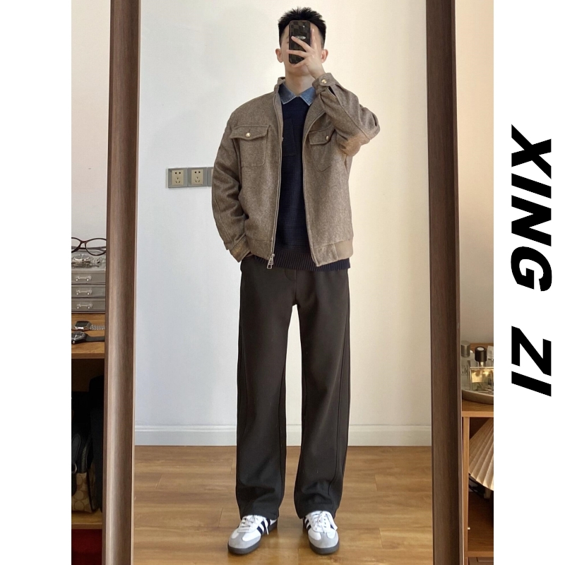 冬季美式复古休闲卫裤男潮流百搭