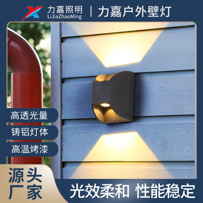LED简约现代方形户外防水壁灯
