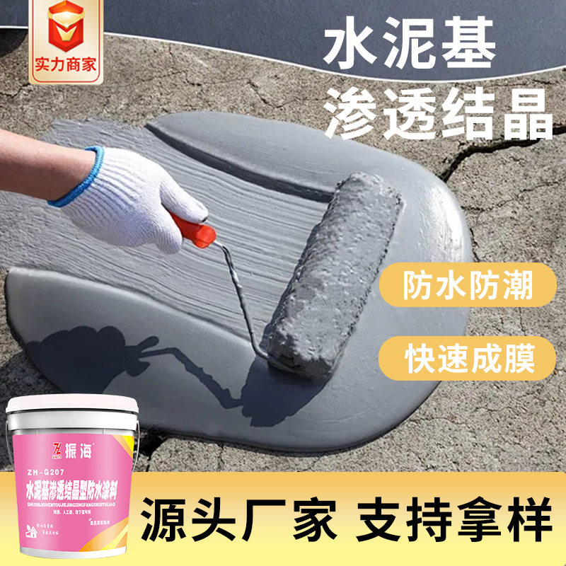 隧道水池结构自防水材料背水面防潮补漏水泥基渗透结晶型防水涂料