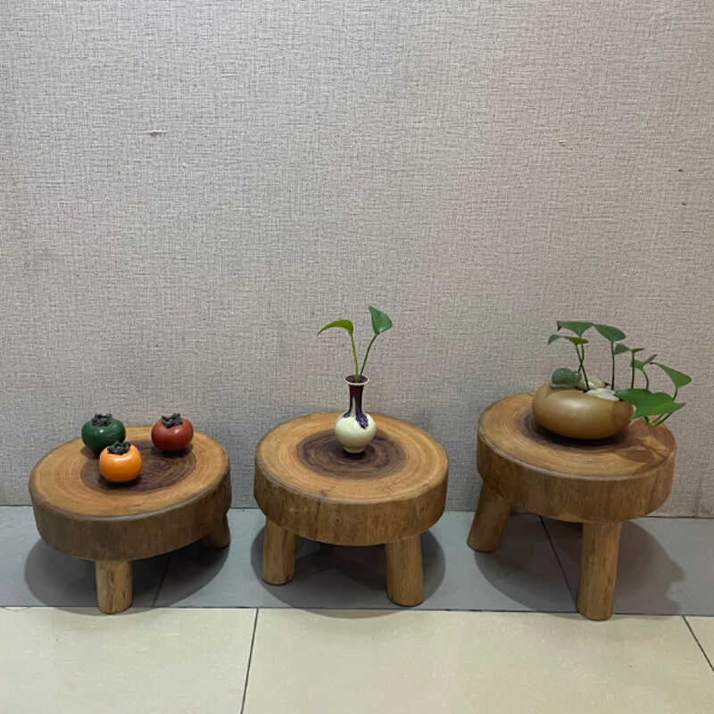 原木树墩树桩茶几小叶香樟树根桌子实木矮凳造型凳子木头边几木桩