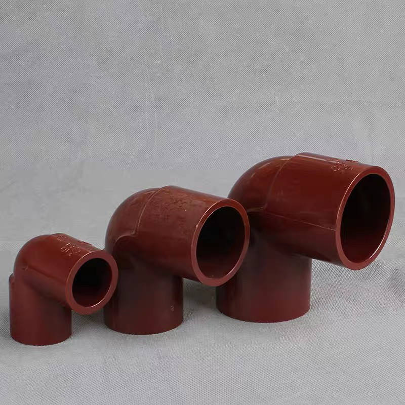 日本旭有进口 HT-PVC 日标管 耐高温由令EPDM 90度弯头 红色管件