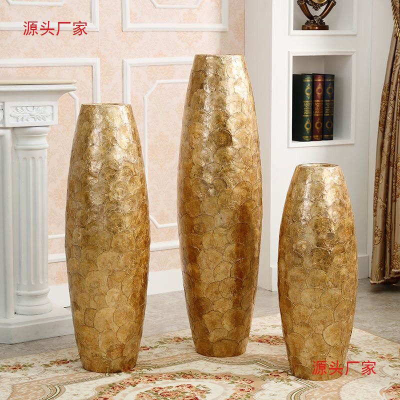 欧式落地大号花瓶摆件客厅电视柜玄关装饰酒店名宿复古干花艺术品