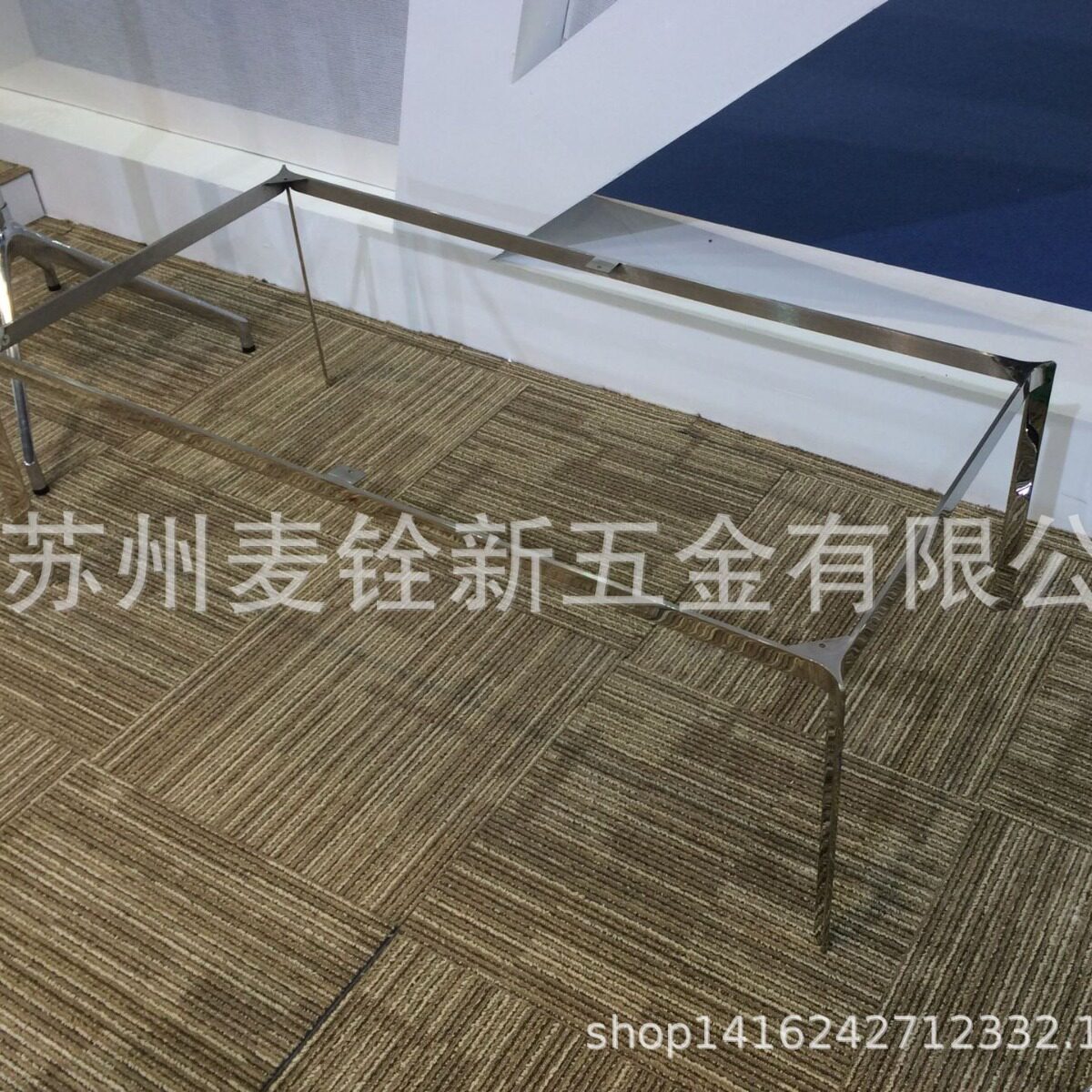 不锈钢茶几架矮支架办公桌腿大板桌脚小茶几扁管台餐台脚会议桌吧