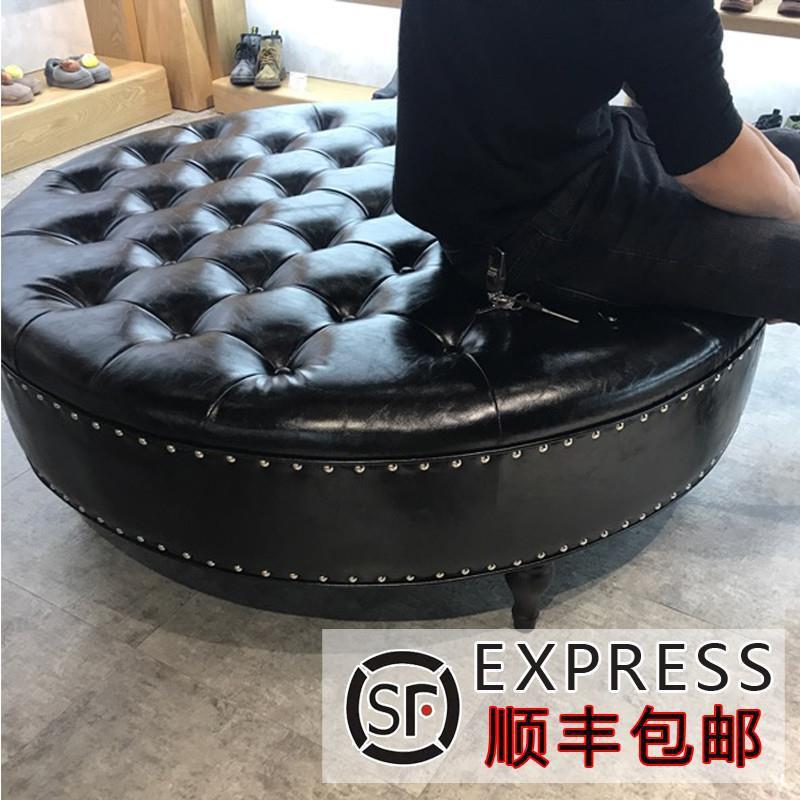 服装店沙发凳试鞋凳圆形脚踏凳子沙发墩衣帽间客厅圆凳换