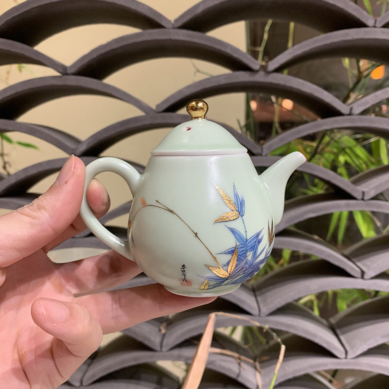瓷语颠 白瓷复古茶壶单个泡茶器中式茶具家用办公室陶瓷单壶