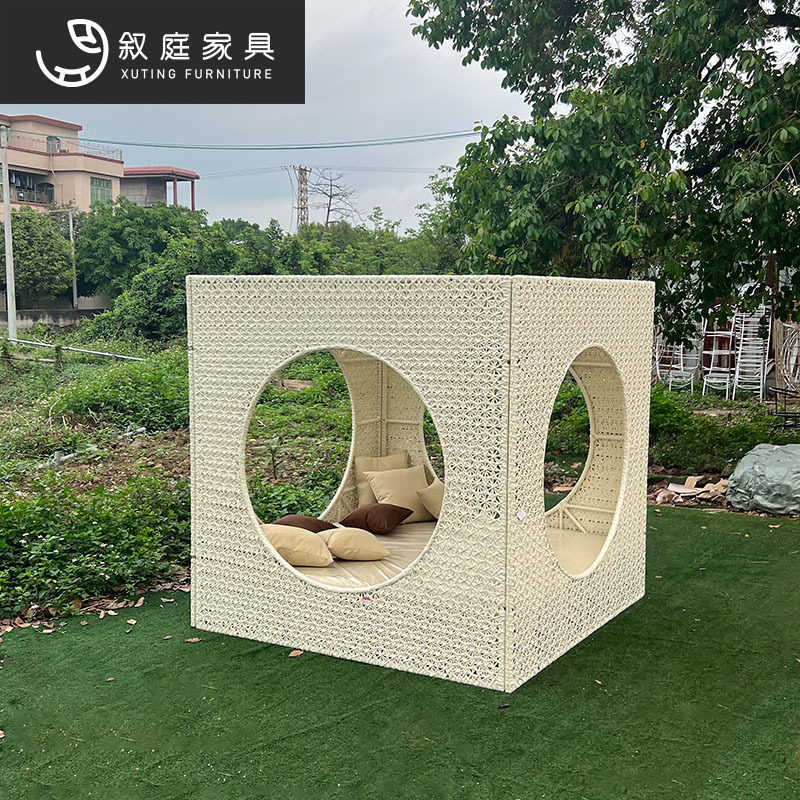 户外网红鸟巢沙发躺床庭院子花园酒店室外露天藤编鸟巢床防水防晒