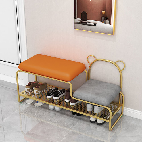 北欧极窄入户门鞋柜一体换鞋凳