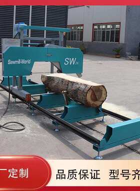 出口欧洲SW26型卧式可移动锯木机简易款龙门带锯机