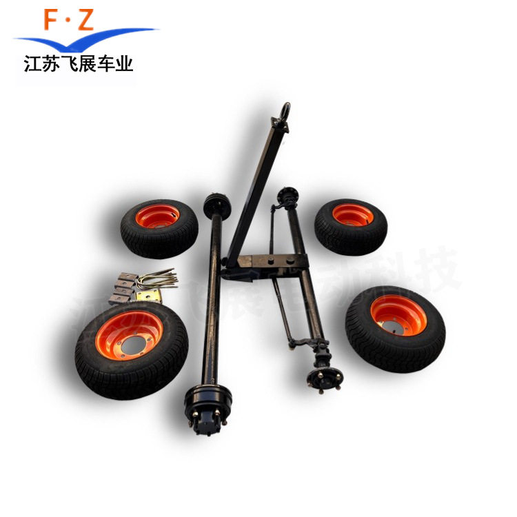 无动力牵引车桥加粗碟刹平板挂车