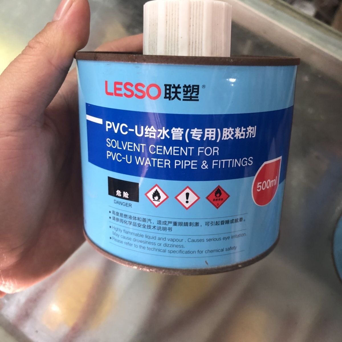 联塑PVC胶水给水管接头密封接水管专用快速胶粘剂100g500g高粘度