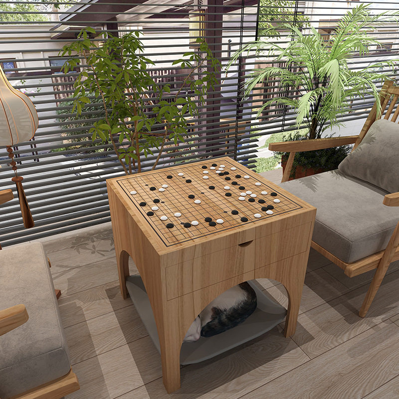围棋桌象棋桌两用五子棋桌子棋盘桌椅组合沙发椅三件套猫窝一体木