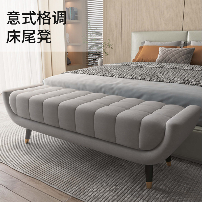 软垫鞋可坐床尾门口凳轻包长条鞋柜凳家用奢沙发换鞋条凳北欧凳口