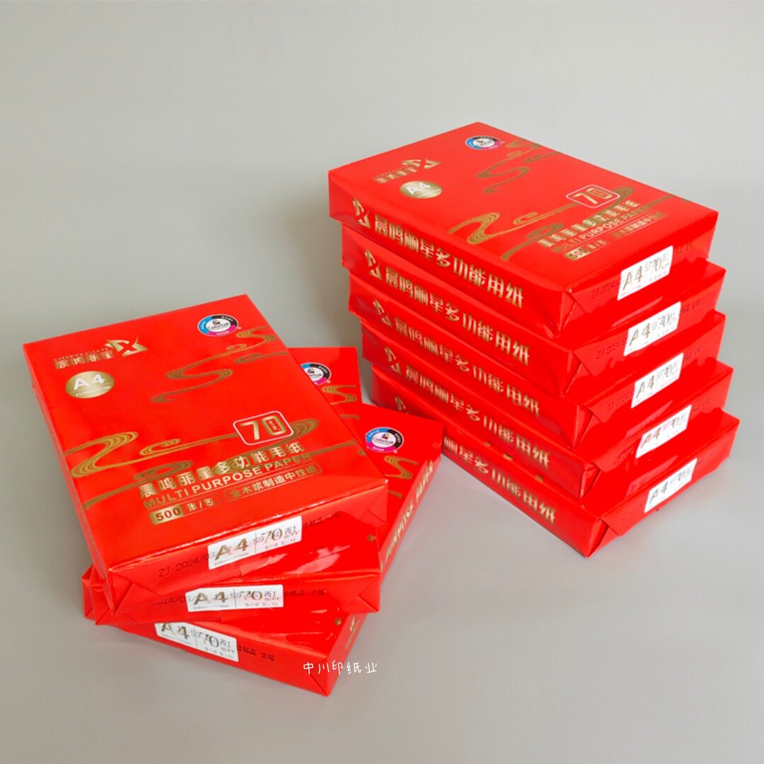 晨鸣集团丽星a4纸打印店常用70g复印纸木浆8包装A4纸整箱4000张图片