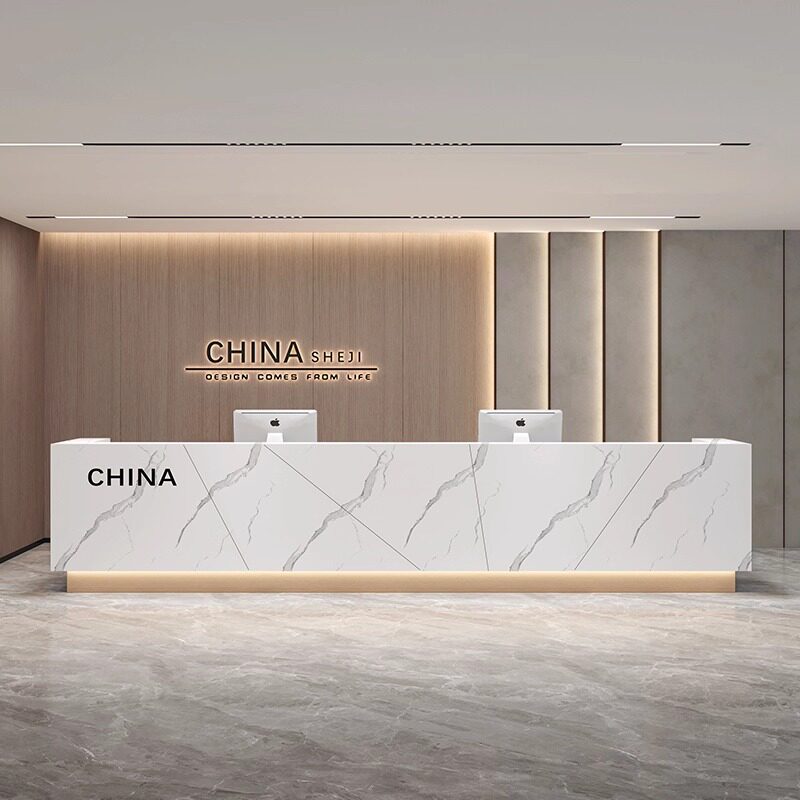 实木收银台店铺小型服装店美容院前台简约现代便利店吧台桌接待台