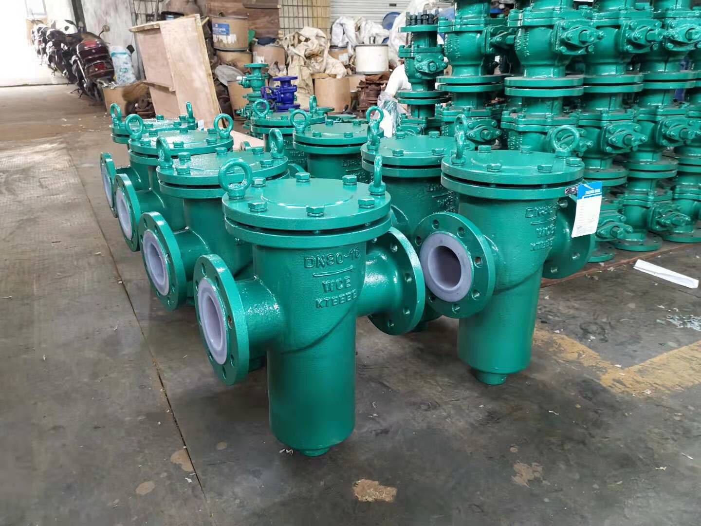 厂家专业生产 衬氟蓝式过滤器LG41F4-16C 铸钢体衬氟提篮过滤器