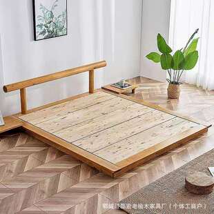 全实木榻榻米落地床原木阁楼床双人床日式地台床矮床简约家用家具