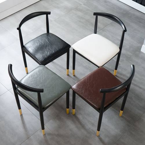 餐椅家用餐厅椅子餐桌牛角椅仿实木现代简约铁艺休闲书桌凳子靠背