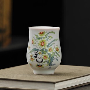 德鼎庄晓明大师作品手绘《花间闲趣》高档个人精致主人杯单杯茶杯