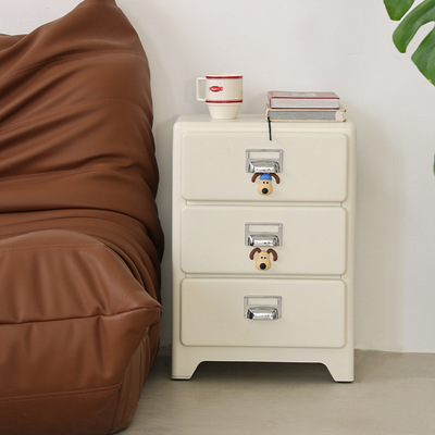 dulton柜日式复古卧室家用铁皮床头柜金属抽屉收纳柜抽屉储物柜子