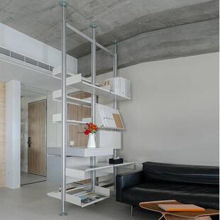 极简顶天立地展示架金属置物架货架陈列架设计师款开放式隔断书架