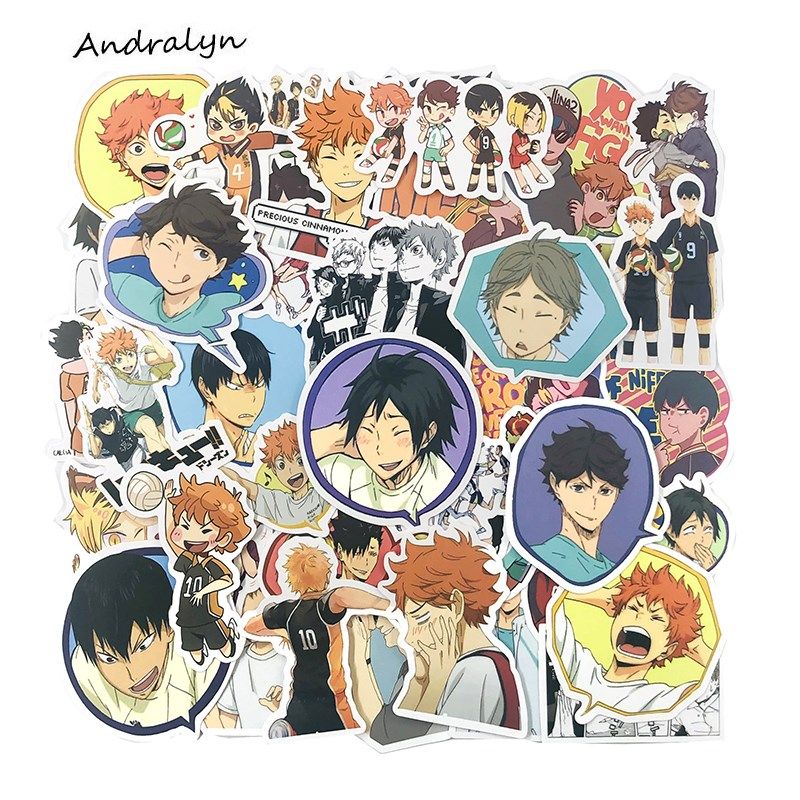 10/50Pcs Haikyuu!! Anime Stickers Volleyball for Mobile Pho