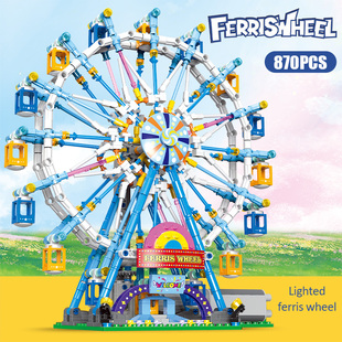 City Friends MOC Technical Rotating Ferris Wheel Building Bl