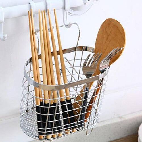 好货Metal Hanging Organizer Chopsticks Cage Cutlery Holder