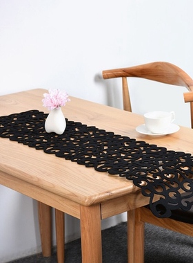 Felt Table Runner Hollow Out Table Runners Foldable Kitchen