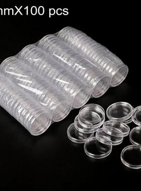 100pcs Transparent Round Boxes Coins Collection Large Capaci