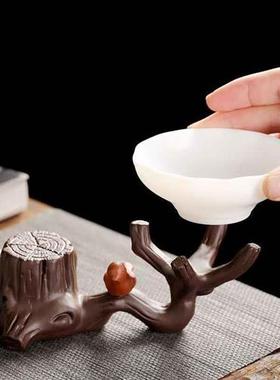创意盖置紫砂茶宠摆件精品可养茶漏架茶壶盖托茶盘茶桌茶具小配件