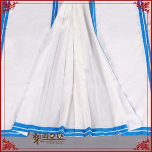 梨园戏装戏曲百褶素裙 戏装素白裙 青衣腰包宽边素腰包高档素腰包