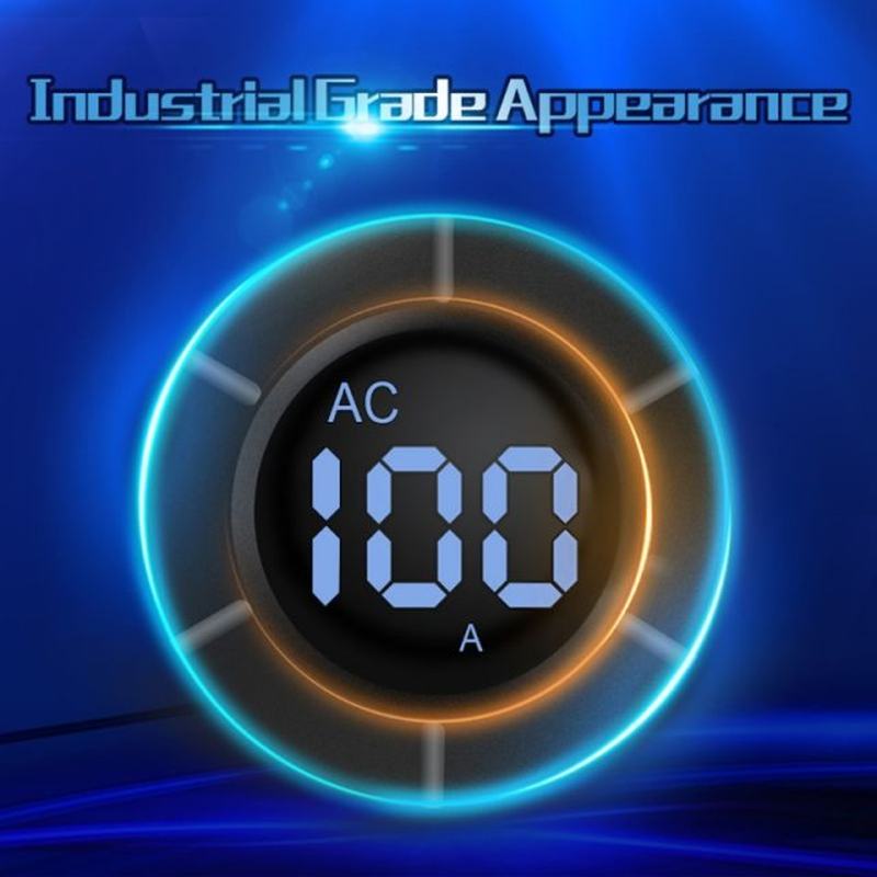 AC 0-100A Round LCD Digital Ammeter 30-500V Electric Amp Pan