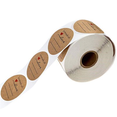 500 Labels Per roll handmade with love stickers seal Labels