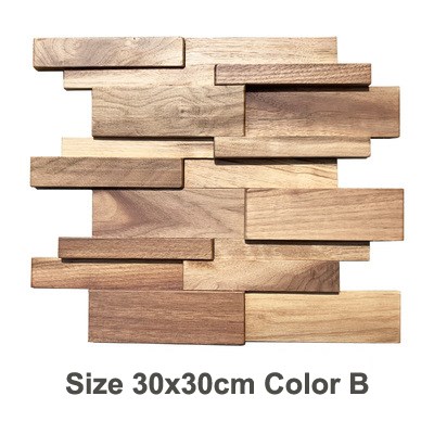 6pcs/pack American Retro style Art Wood mosaic tile Home Dec