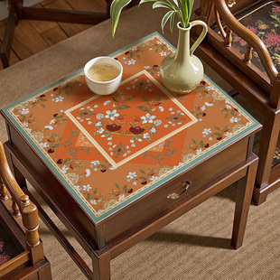 新中式边几桌垫客厅小茶几垫防水防油免洗防烫餐桌布炕几床头柜垫