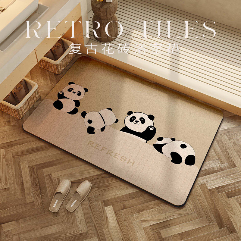 卡通短款浴室吸水速干地垫卫生间淋浴房进门口脚垫防滑硅藻泥脚垫,居家布艺,家用脚垫,淘宝优惠券,粉丝福利购,淘宝优惠卷