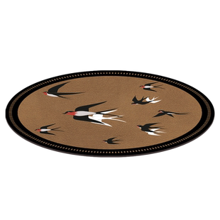 中古风小圆桌桌垫皮革桌面保护垫防水防油圆形茶几餐桌布可擦免洗