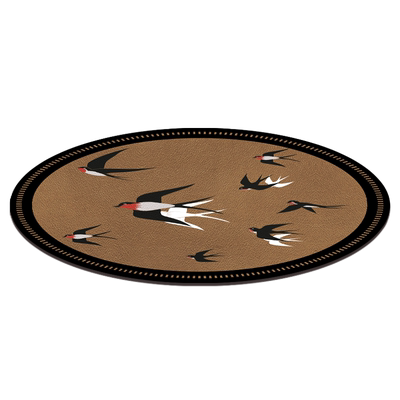 中古风小圆桌桌垫皮革桌面保护垫防水防油圆形茶几餐桌布可擦免洗