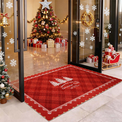 圣诞节地垫家用入户门垫商场门店布置门垫脚垫耐脏可裁剪丝圈地毯