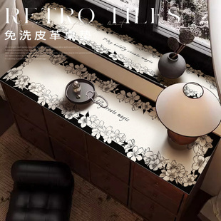 美式复古餐边柜桌垫防尘防水电视柜桌布桌面保护垫玄关柜台面垫子