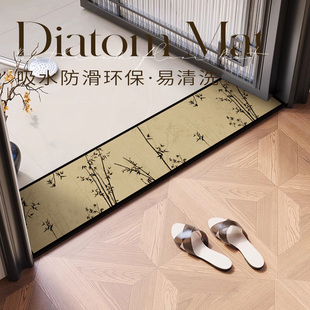 新中式门槛石地垫进门门口超窄长条地毯入户门浴室卫生间吸水脚垫