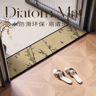 新中式门槛石地垫进门门口超窄长条地毯入户门浴室卫生间吸水脚垫