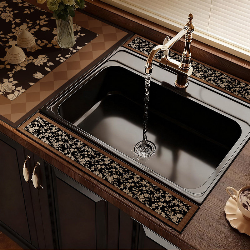 中古风水龙头洗手台水池吸水垫水槽边缘沥水垫厨房洗漱台面挡水条,居家布艺,餐垫,淘宝优惠券,粉丝福利购,淘宝优惠卷