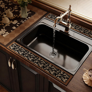 中古风水龙头洗手台水池吸水垫水槽边缘沥水垫厨房洗漱台面挡水条